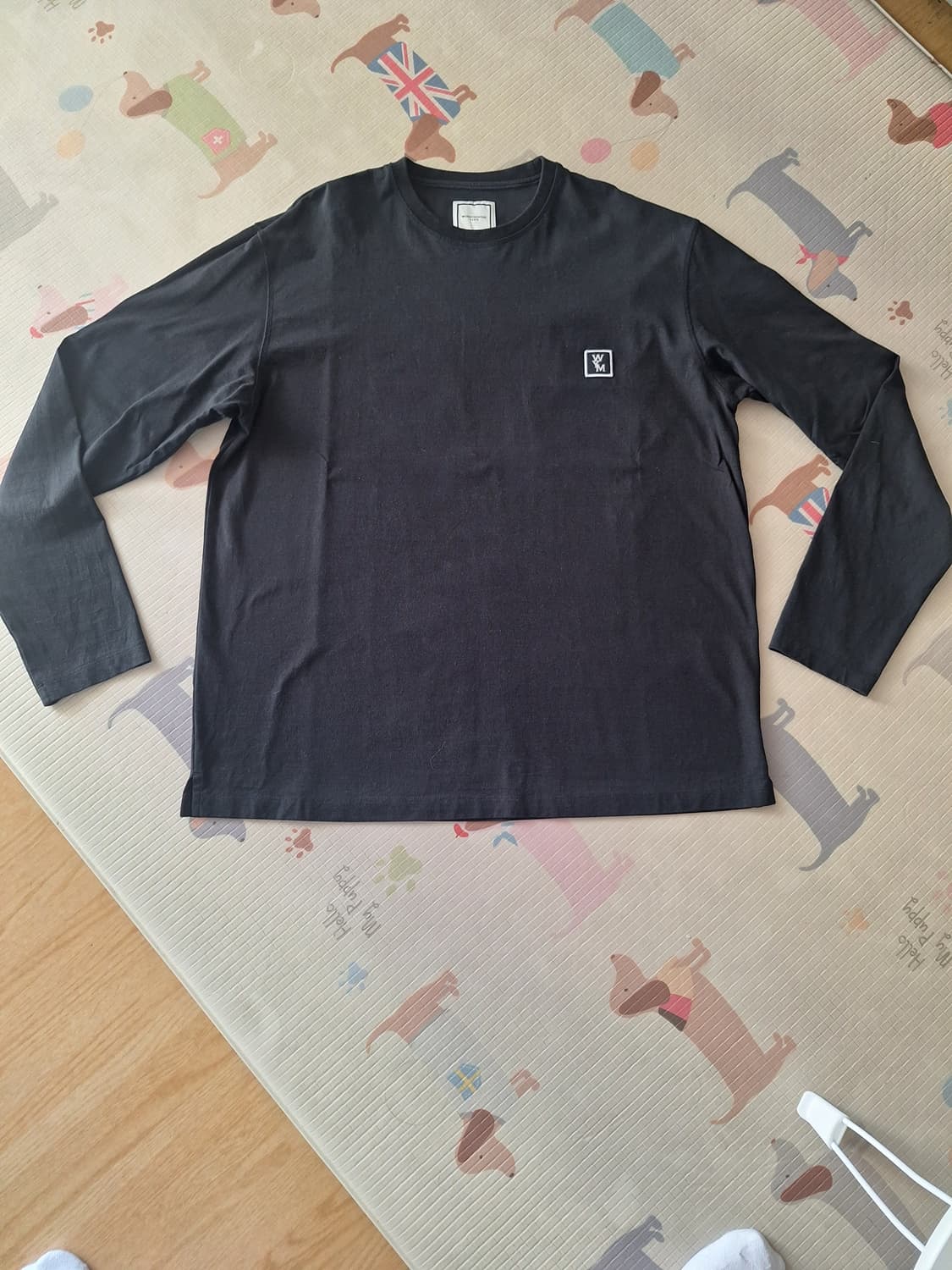 (52)우영미 백로고 롱슬리브 블랙 상품이미지4