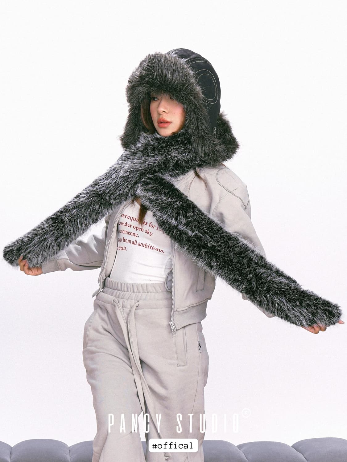 Pancy studio 트루퍼햇 군밤모자 블랙퍼 귀도리 방한모자 오네갸루 상품이미지6