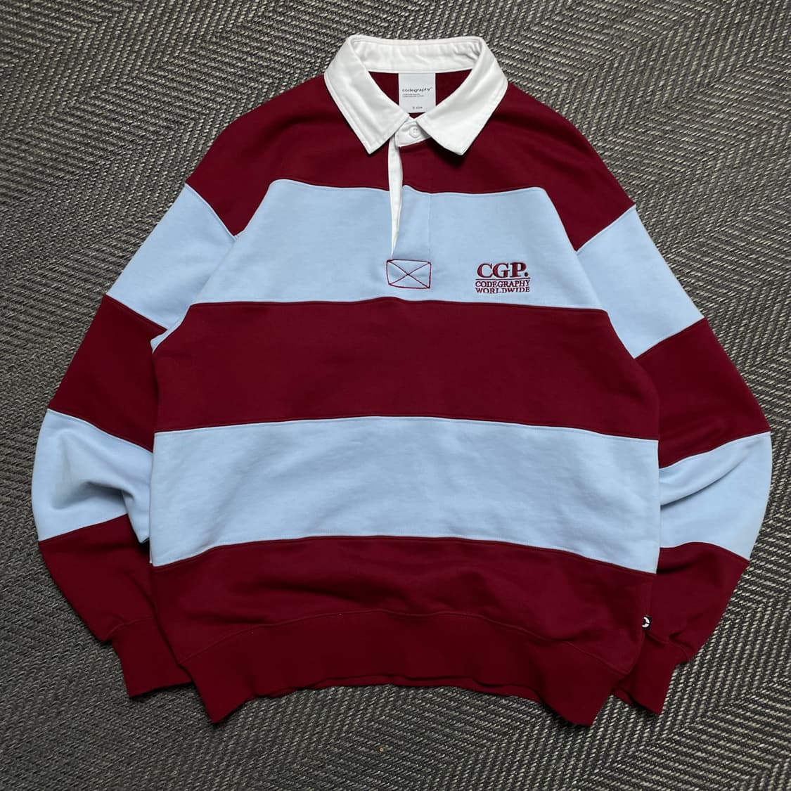 코드그라피 스몰로고 스트라이프 럭비 긴팔 티셔츠y 5282 상품이미지2