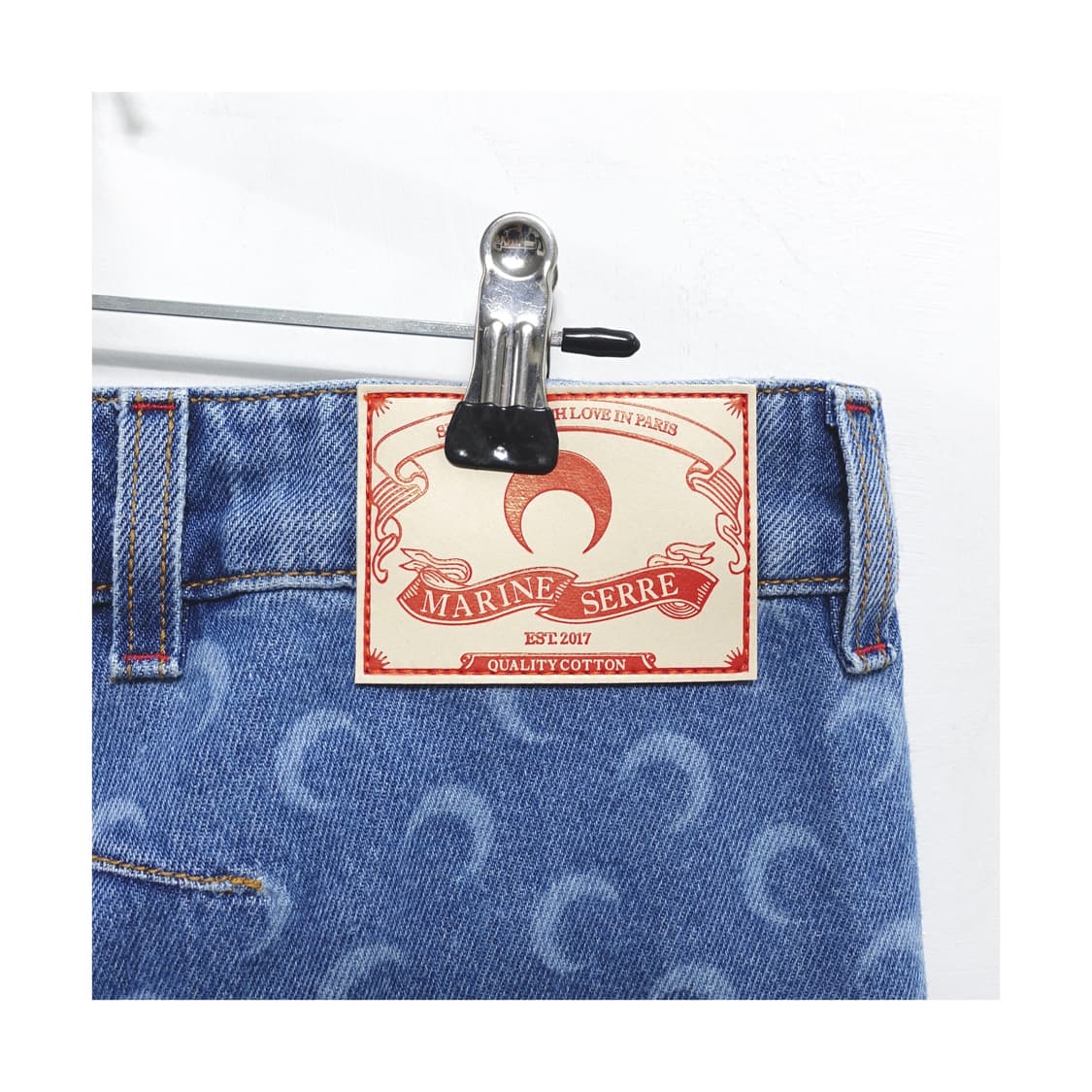 [46]MARINESERRE 마린세르 화이트라인 문패턴 데님팬츠 상품이미지7