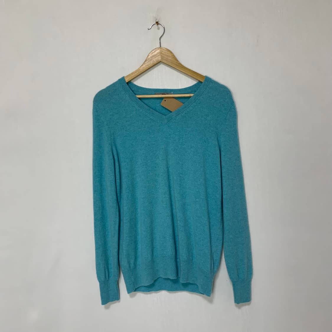 유니클로 캐시미어 100% 빈티지 니트 스카이블루 L 상품이미지1