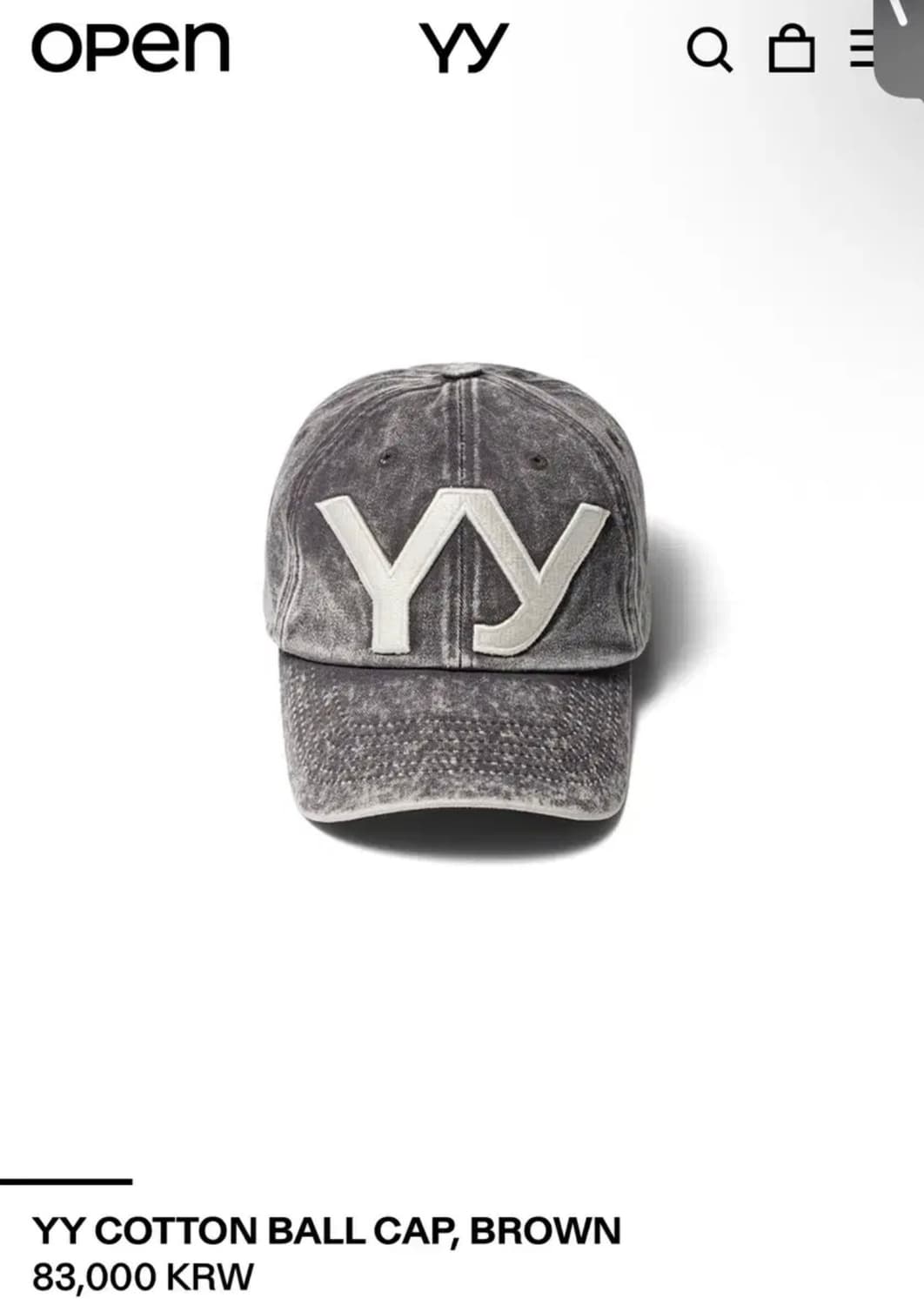 오픈와이와이 cotton ball cap brown 상품이미지1