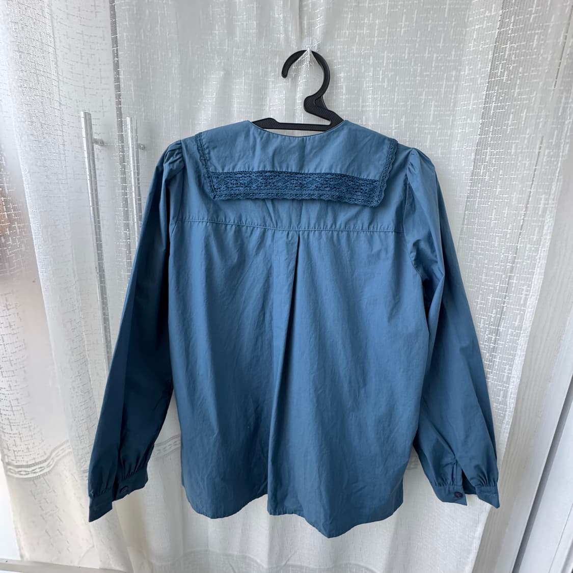 거의새것 블루 레이스 넥 블라우스 러블리 모리걸 상품이미지4