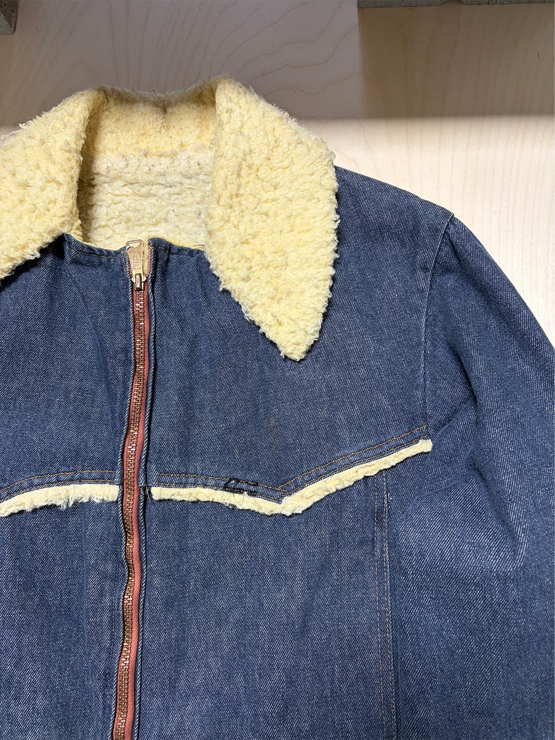 70s USA 웨스턴 시어링 데님 자켓 상품이미지5
