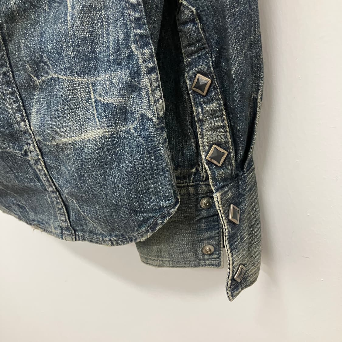 시바라이즈 데님 트레쉬드 워싱 웨스턴 셔츠 상품이미지5