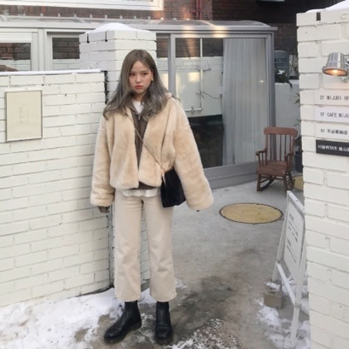 윤위즈덤 퍼자켓 베이지 상품이미지3