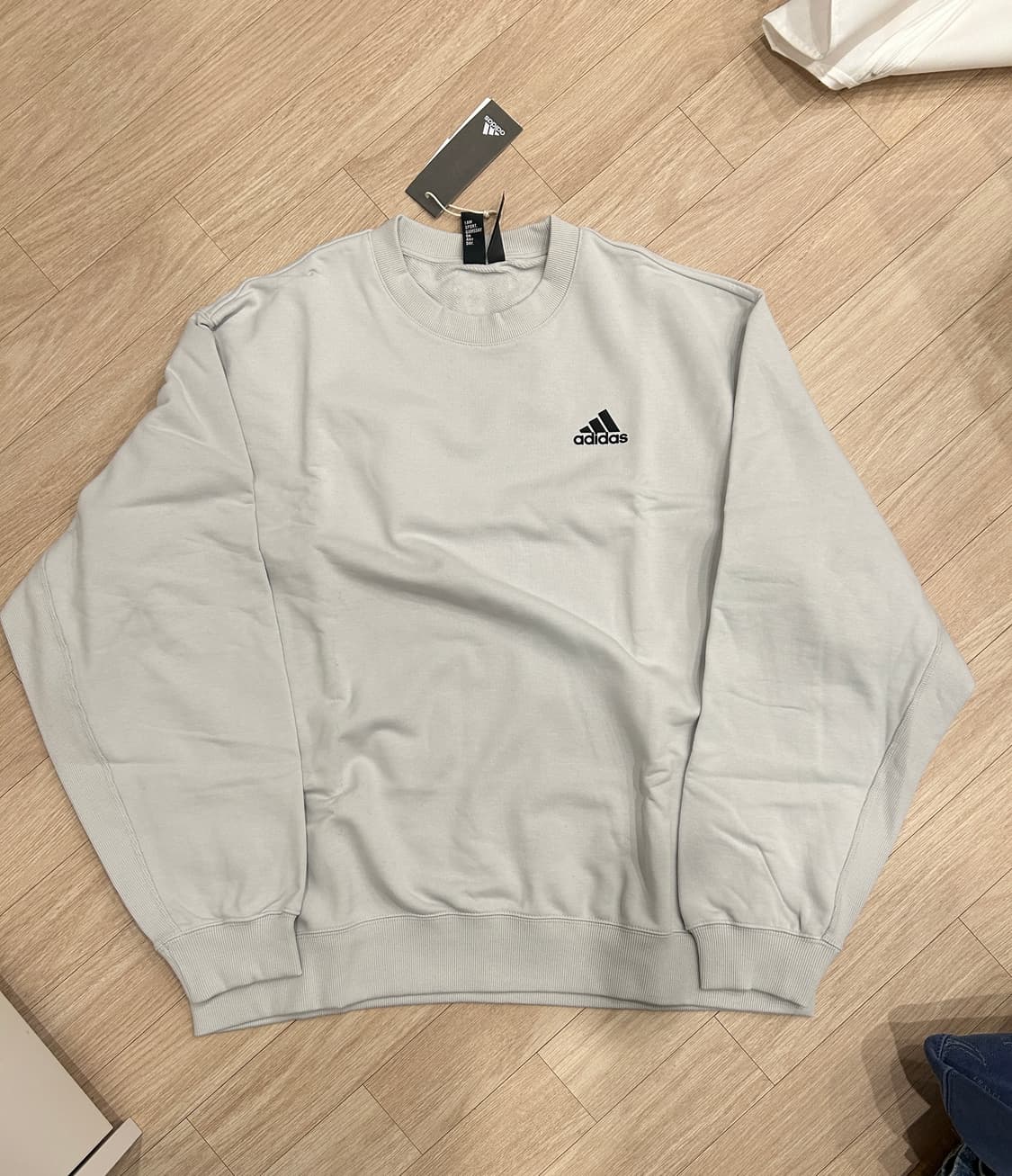 정품 아디다스 맨투맨 티셔츠 그레이 L 상품이미지4