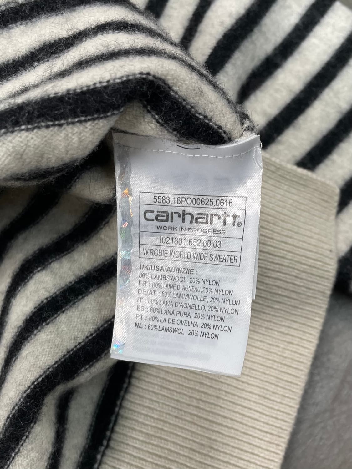 칼하트 스펠아웃 스트라이프 니트 상품이미지6