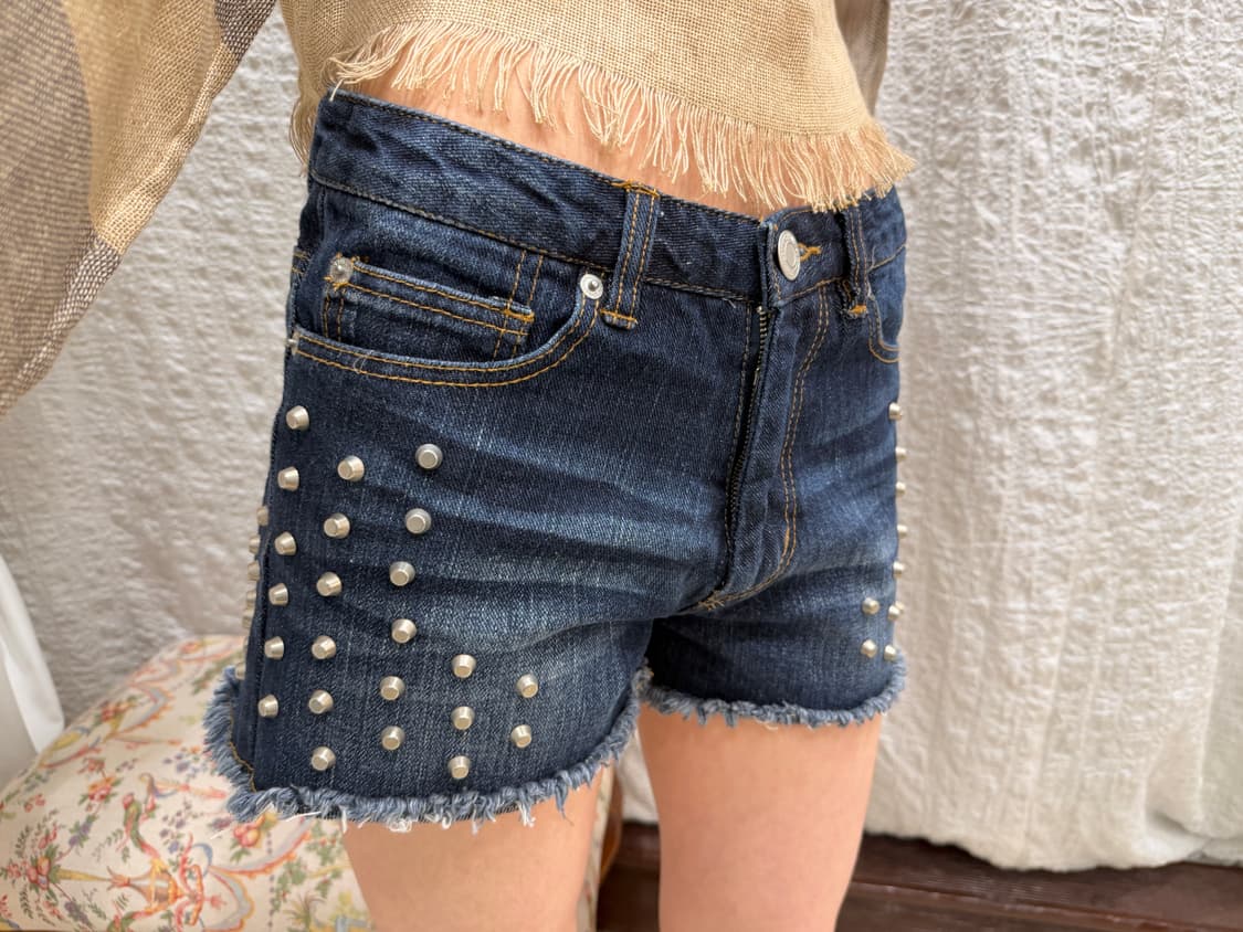 stud point denim shorts 상품이미지1