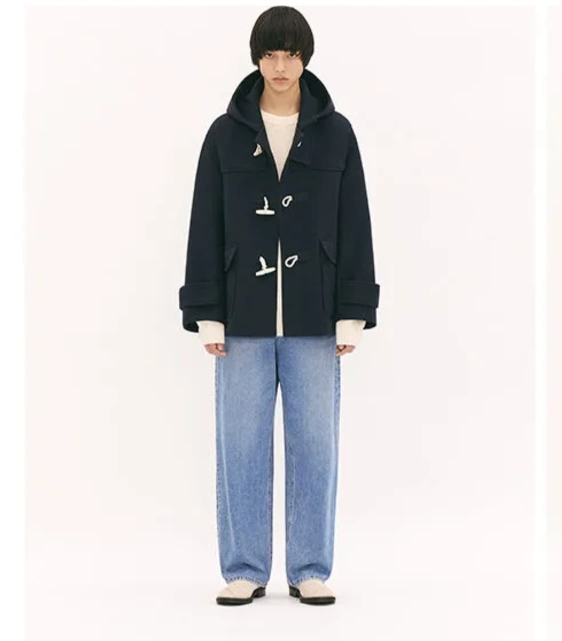 (L)파르티멘토 오버사이즈 멜톤 콘보이 더플 코트 상품이미지1