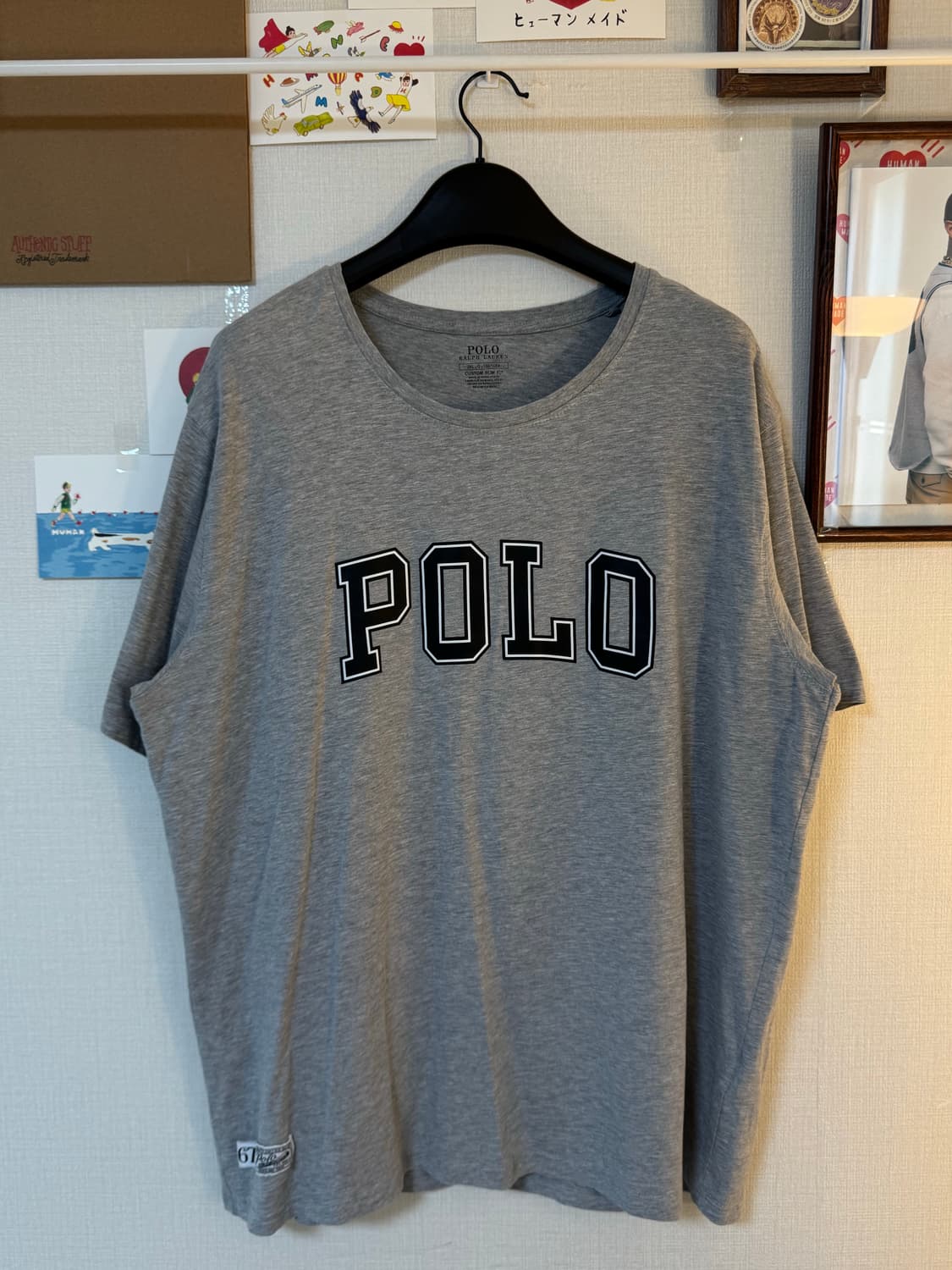 [2XL]폴로 랄프로렌 프린팅로고 반팔 티셔츠 그레이 상품이미지1