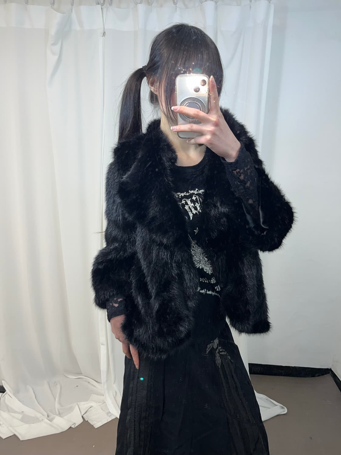 블랙 밍크퍼 자켓 상품이미지3