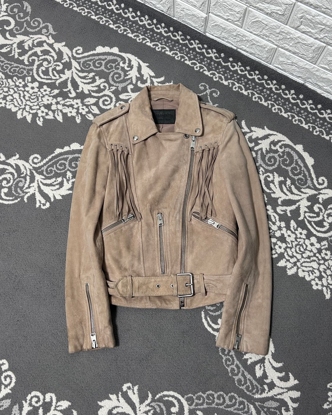 올세인츠 고트 스웨이드 프린지 자켓 상품이미지1