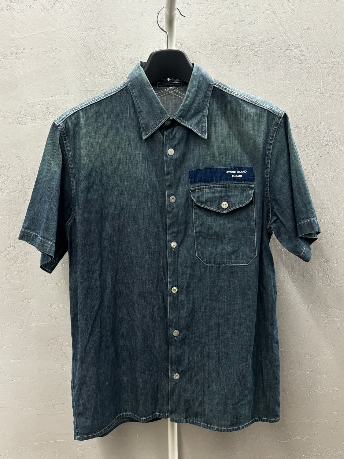 스톤아일랜드 데님 반팔 셔츠 *이염 상품이미지2