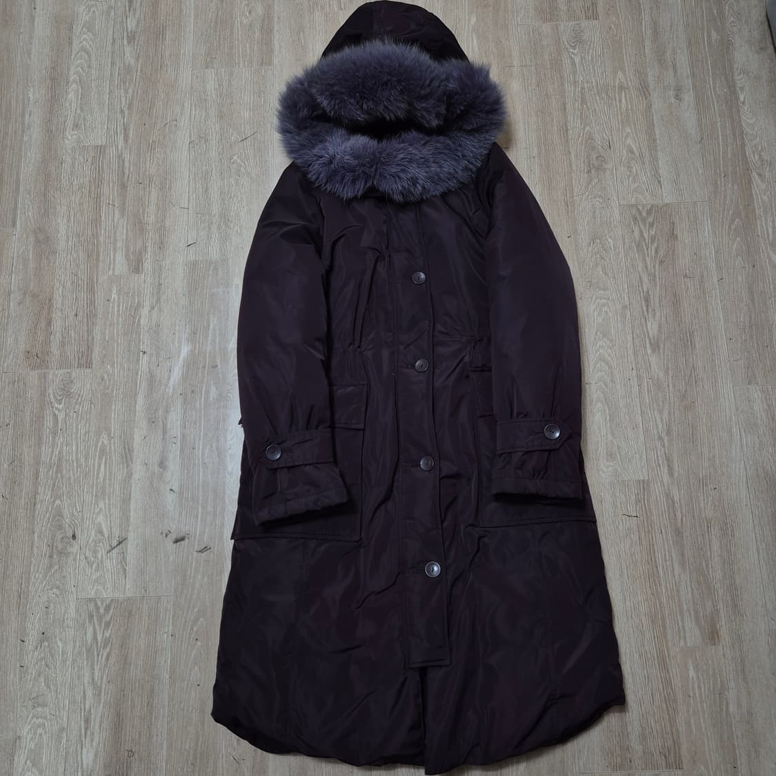 지센 여성 천연모피 폭스퍼 후드 덕다운 롱패딩 점퍼 (55) 상품이미지1