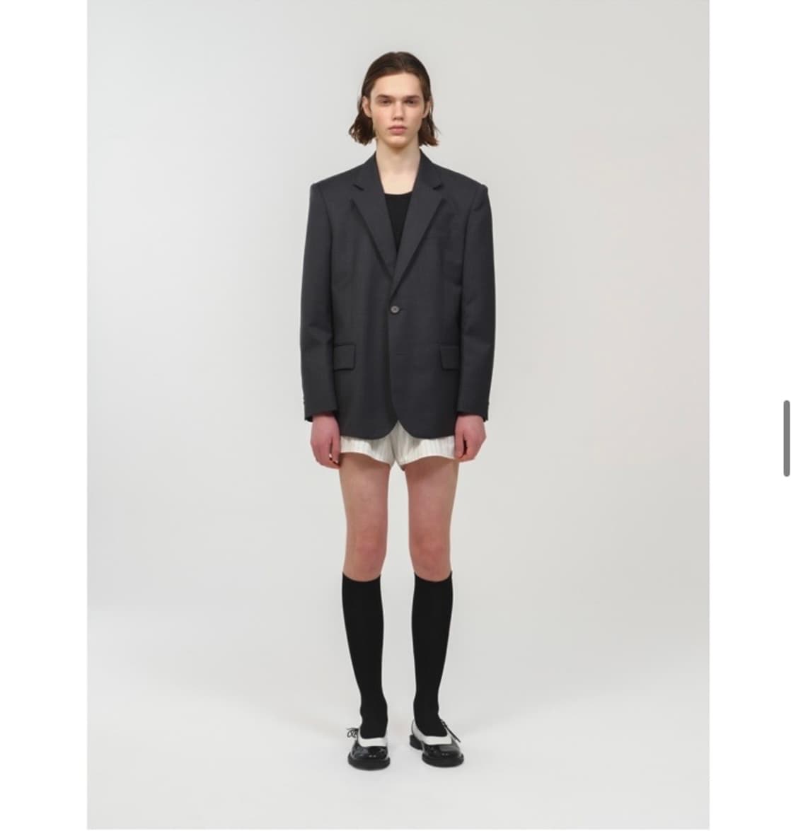 문선 unisex ovetsized tailored jacket / 차콜 상품이미지4