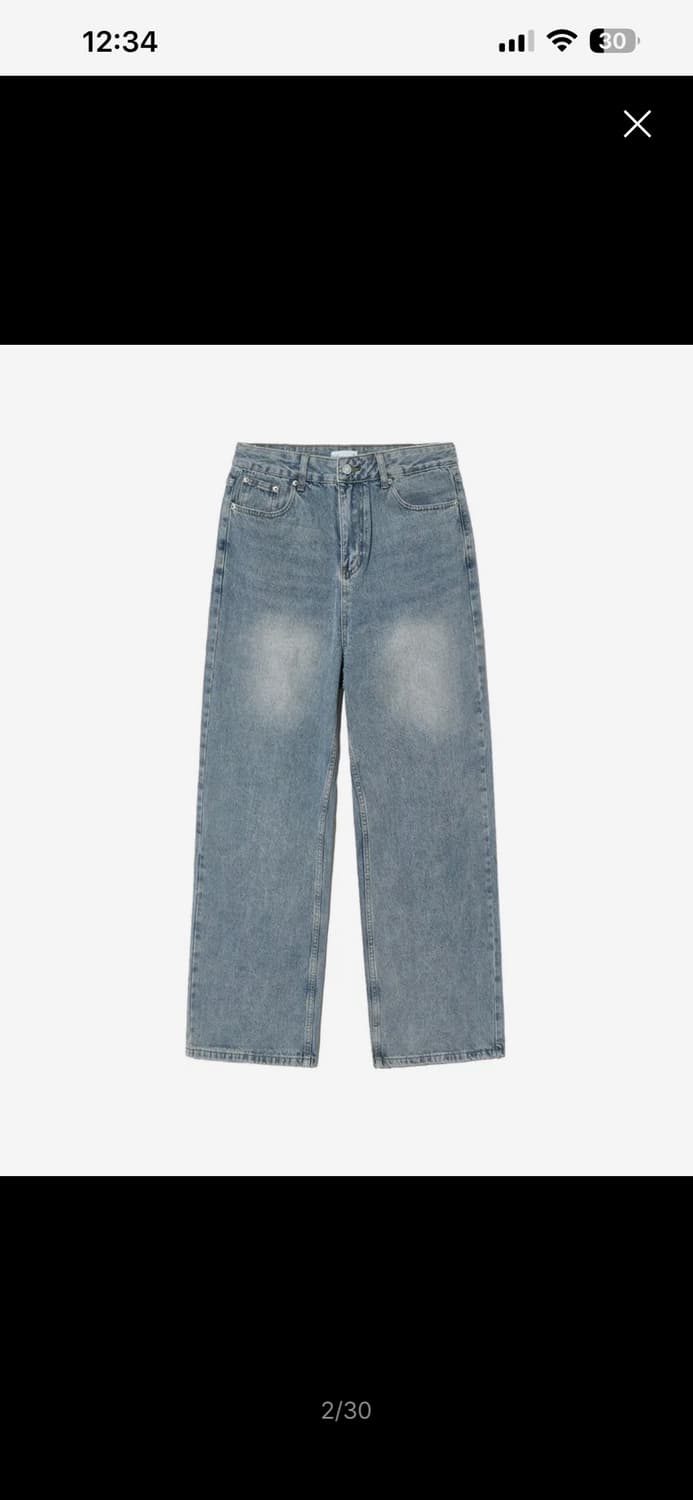 스탠다드에러 와이드 데님 팬츠 스노우블루 M 상품이미지1