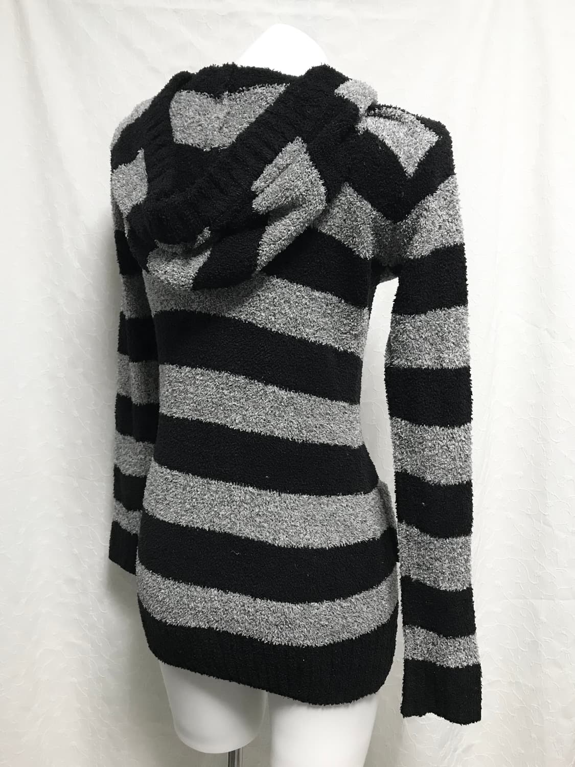 빈티지 갸루 펑크 오레오 스트라이프 니트 후드 가디건 원피스 상품이미지2