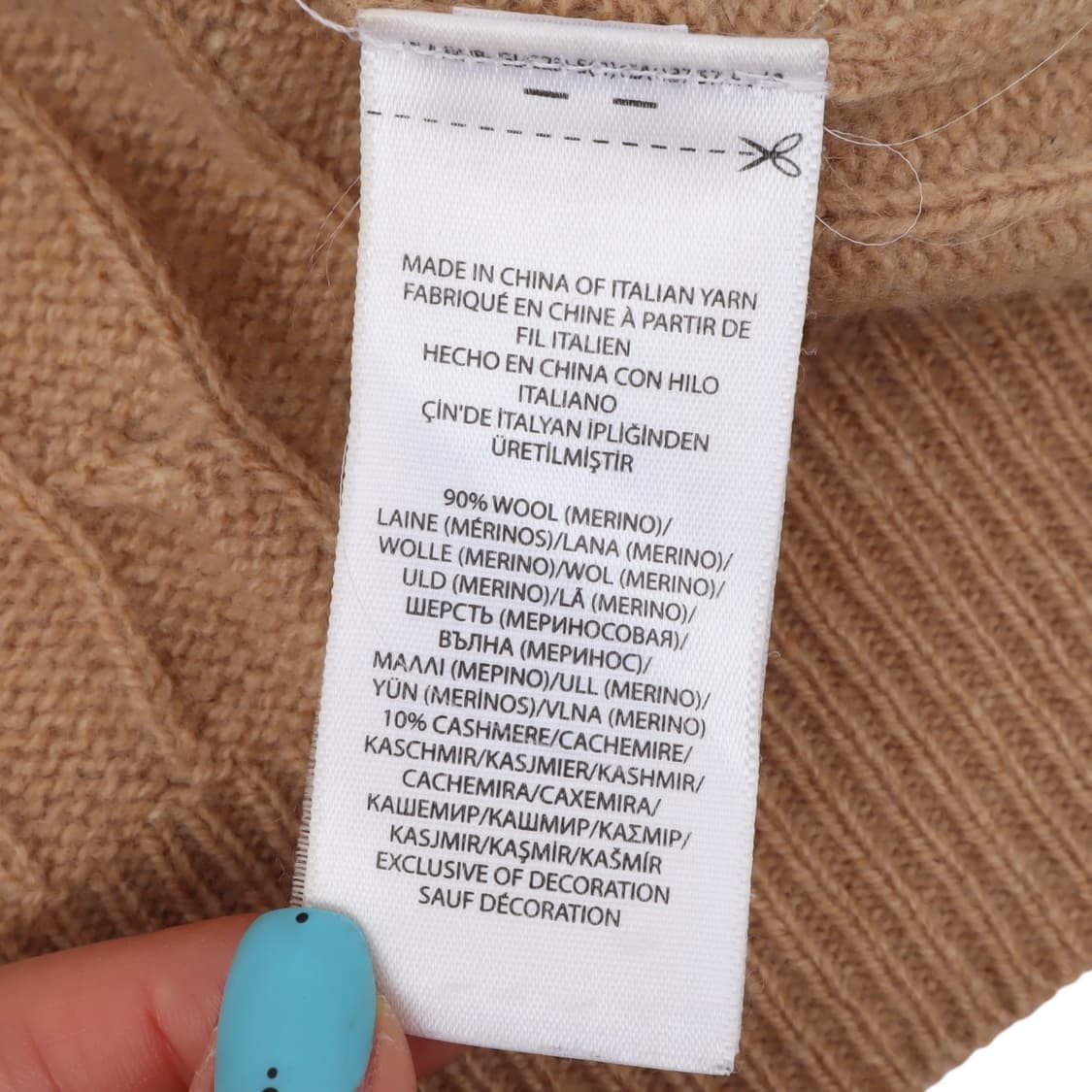폴로 랄프로렌 베이지 울 캐시미어 브이넥 케이블 니트 상품이미지9