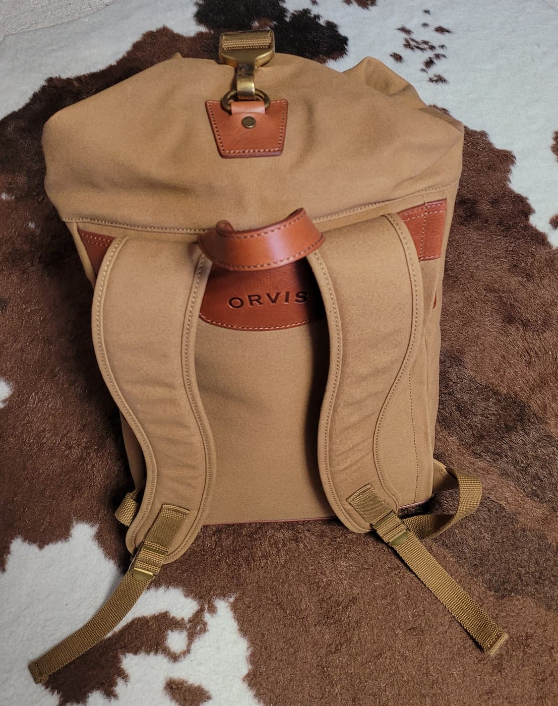 미국 직구 새제품 오르비스 하드 캔버스 가죽 백팩 상품이미지2