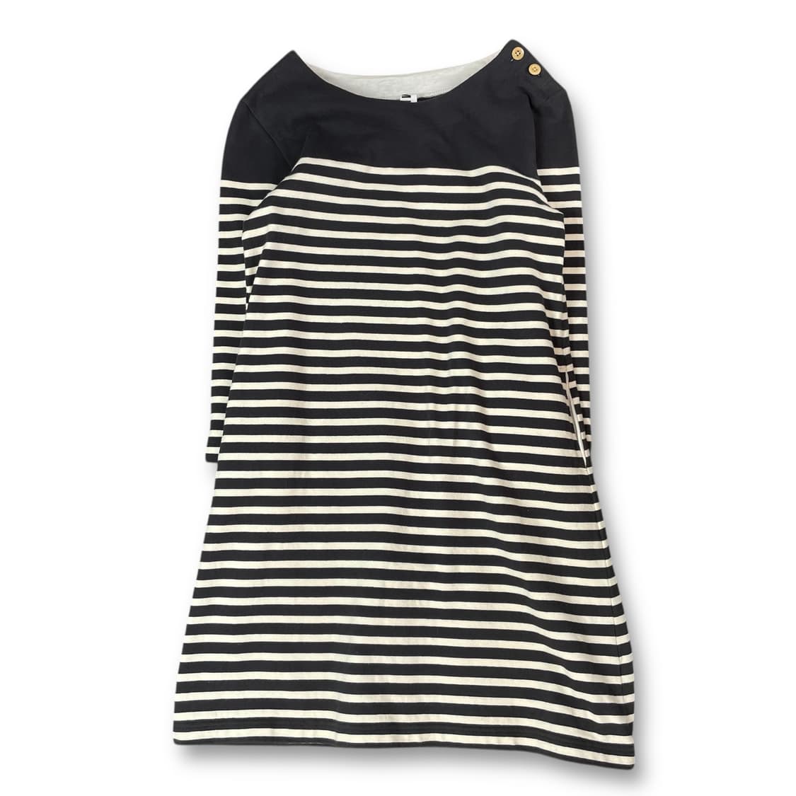 MHL마가렛호웰 네이비 스트라이프 롱 코튼 티셔츠 상품이미지1