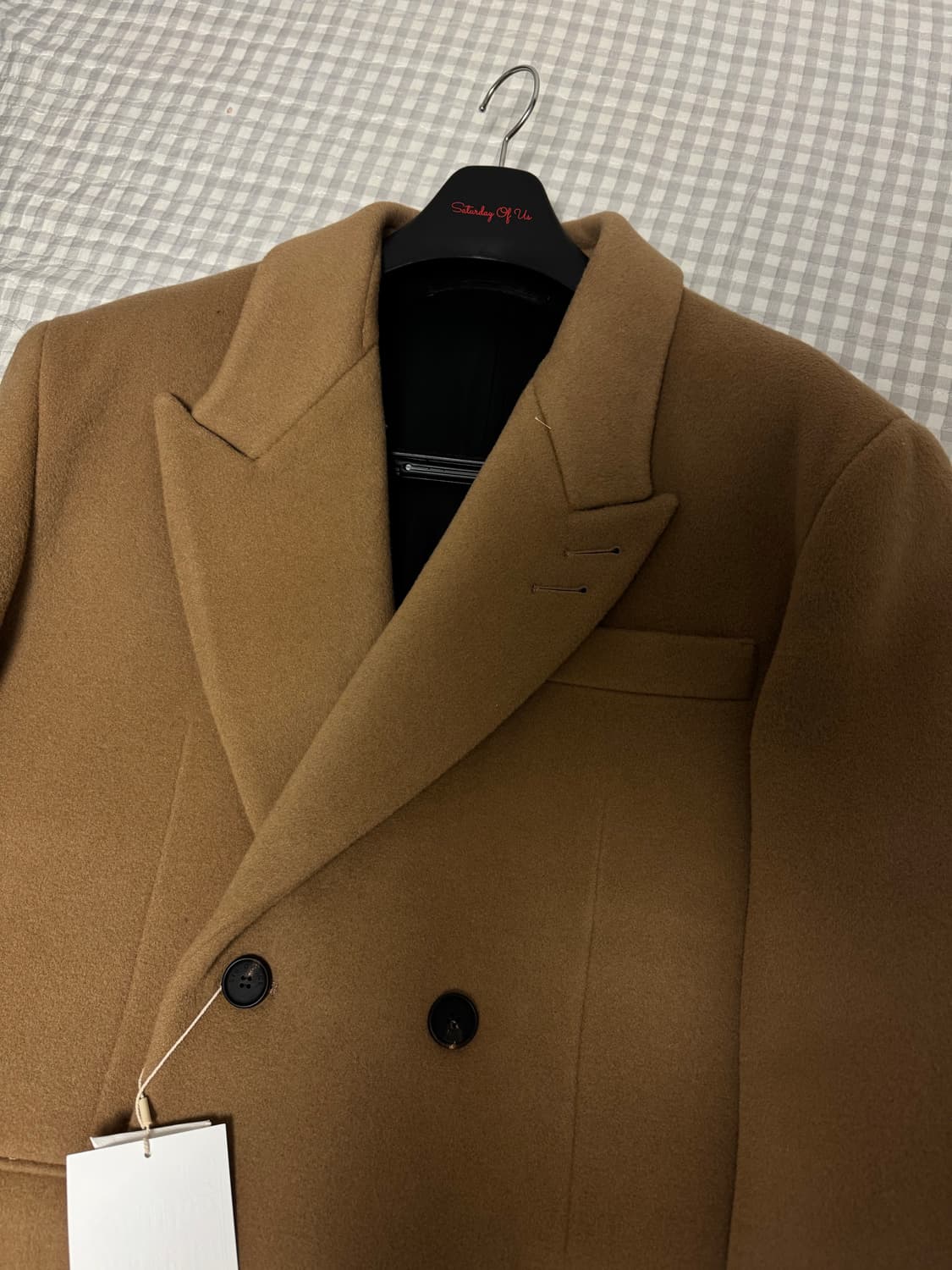 stu 카멜 더블 코트 M 새상품 상품이미지1