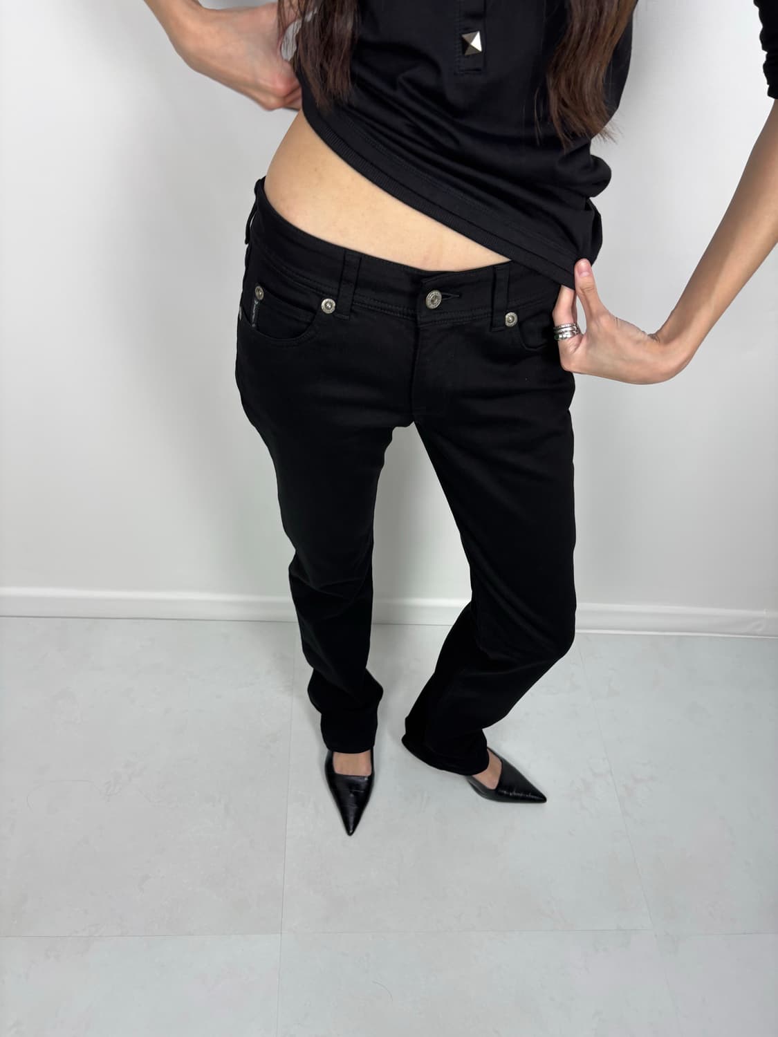 ARMANI SEMI BOOTCUT BLACK PANTS 상품이미지7