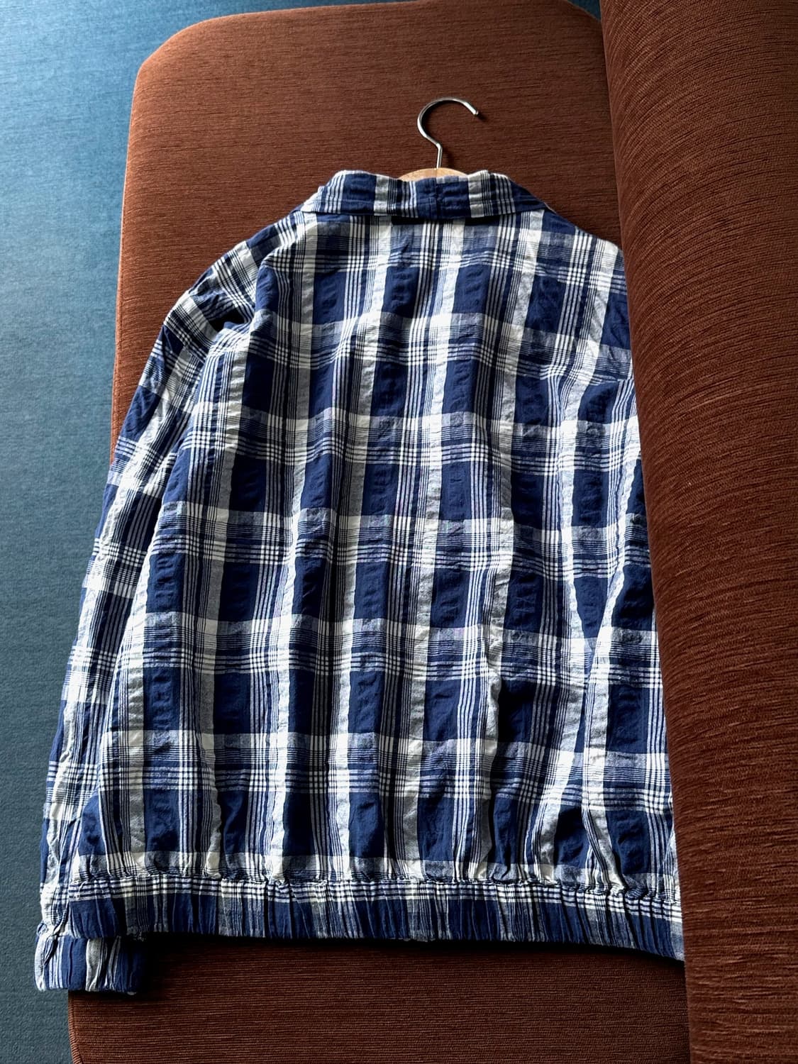 Cotton sucker wrinkled zip blouson 상품이미지4