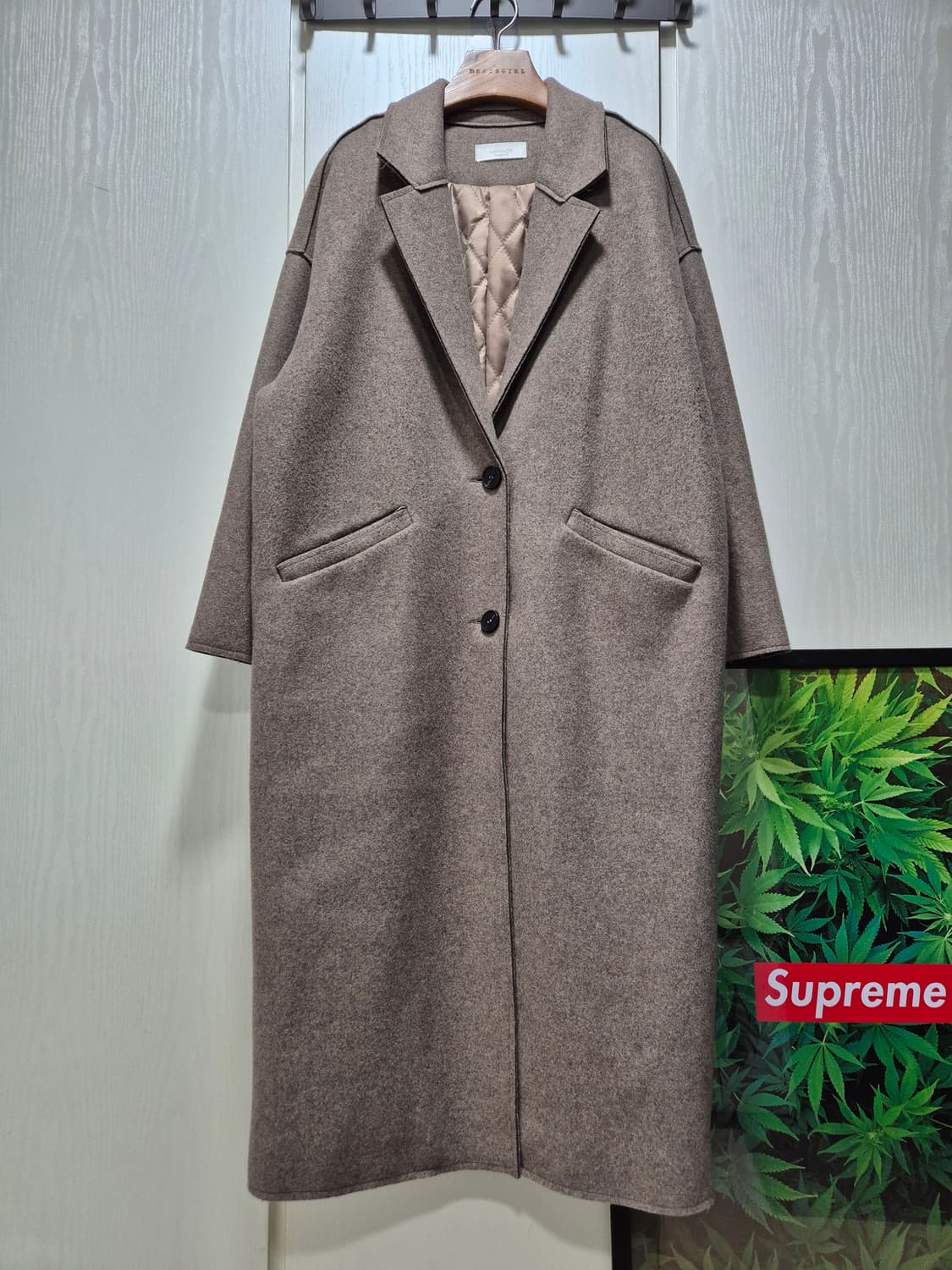 (세일)난닝구. 롱 누빔코트. 모카브라운 상품이미지1