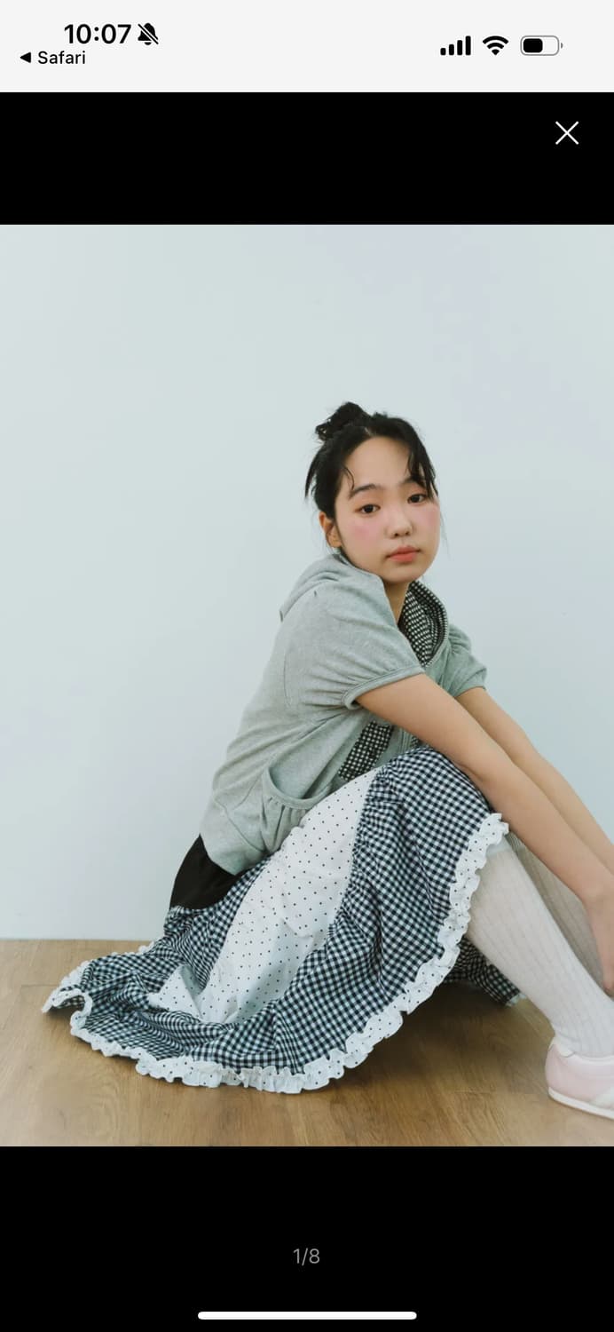 shakiri 샤키리 파우더 코튼 캉캉 스커트 블랙 상품이미지1