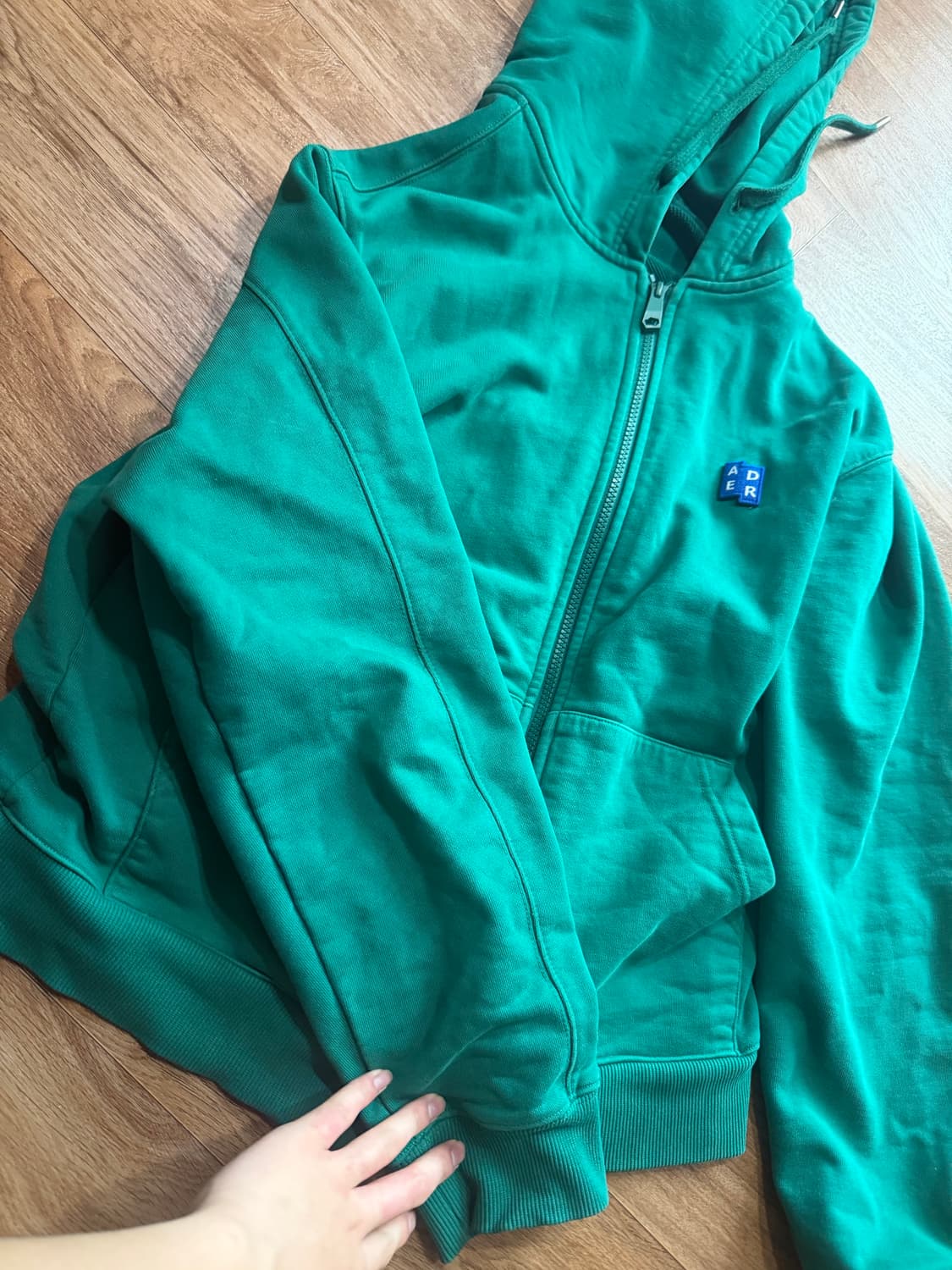 아더에러 시그니피컨트 TRS 태그 후드 집업 01 그린 상품이미지3