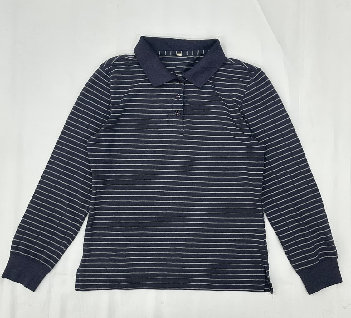 네이비 긴팔 카라 티셔츠 아메카지 보헤미안 핀터깔 그런지 이너 상품이미지2