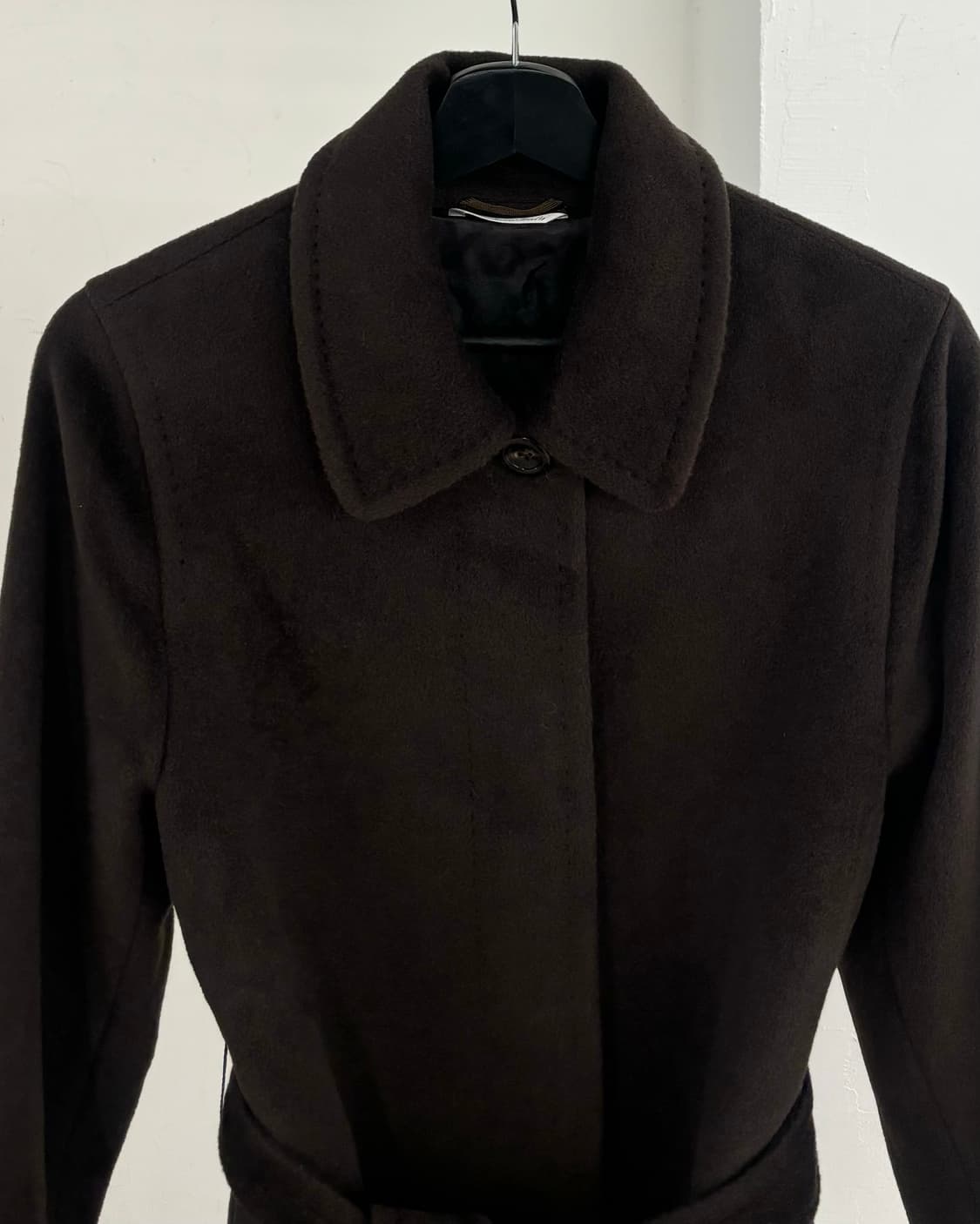 막스마라 다크 브라운 울 캐시미어 혼방 롱코트 상품이미지2