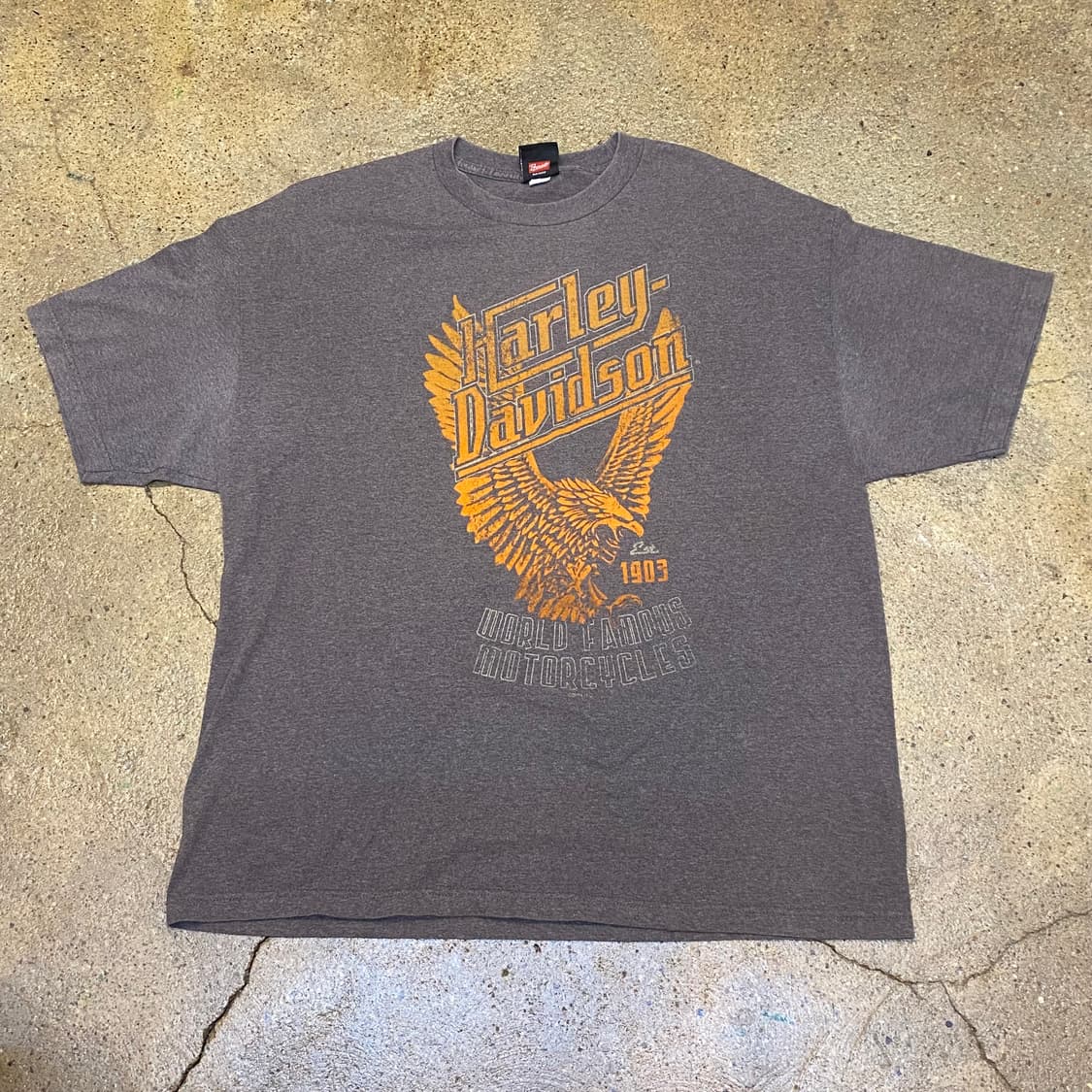 미국 빈티지 할리데이비슨 독수리 프린팅 포인트 투어티 반팔티 상품이미지1