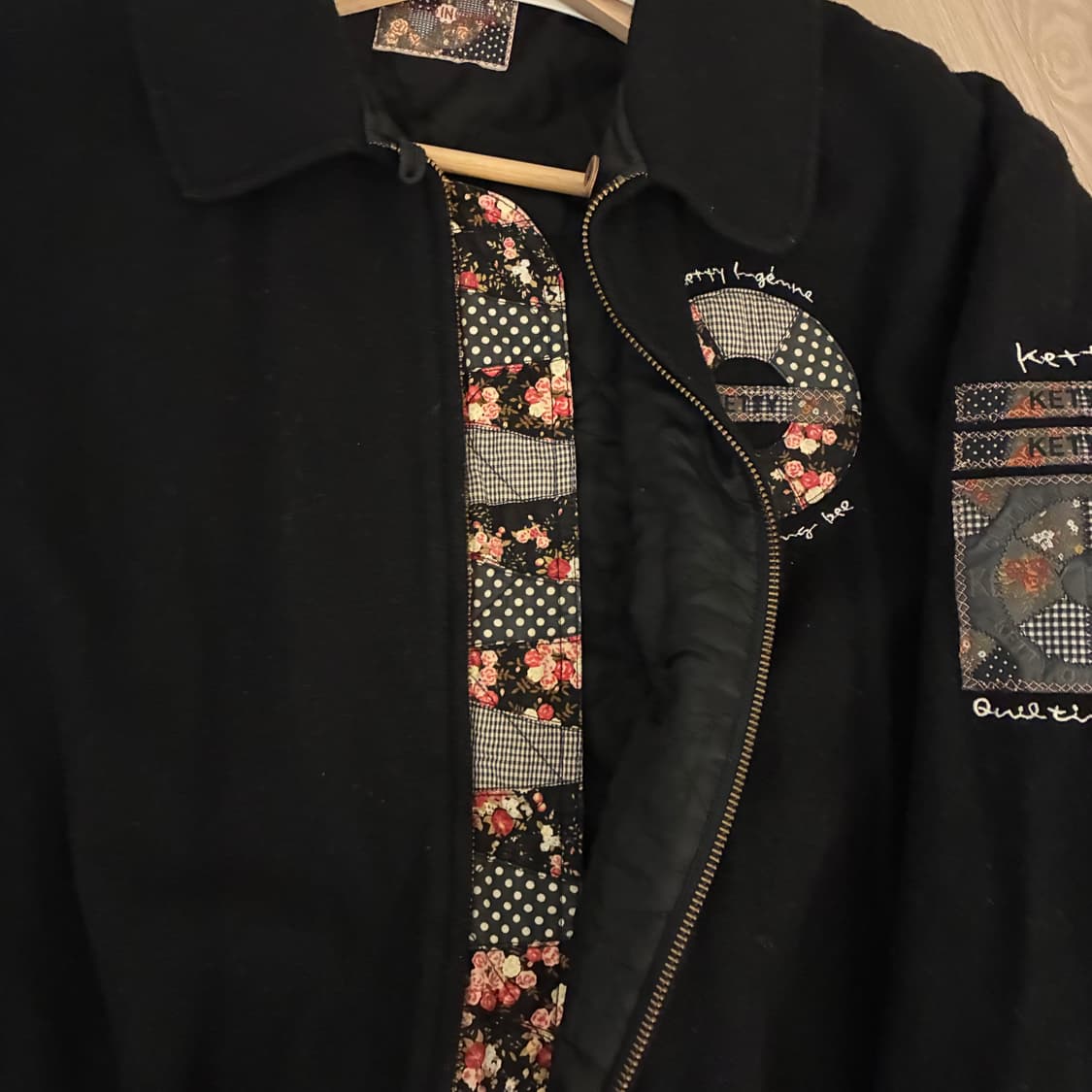 빈티지 블랙 패치워크 디테일 자켓 상품이미지4