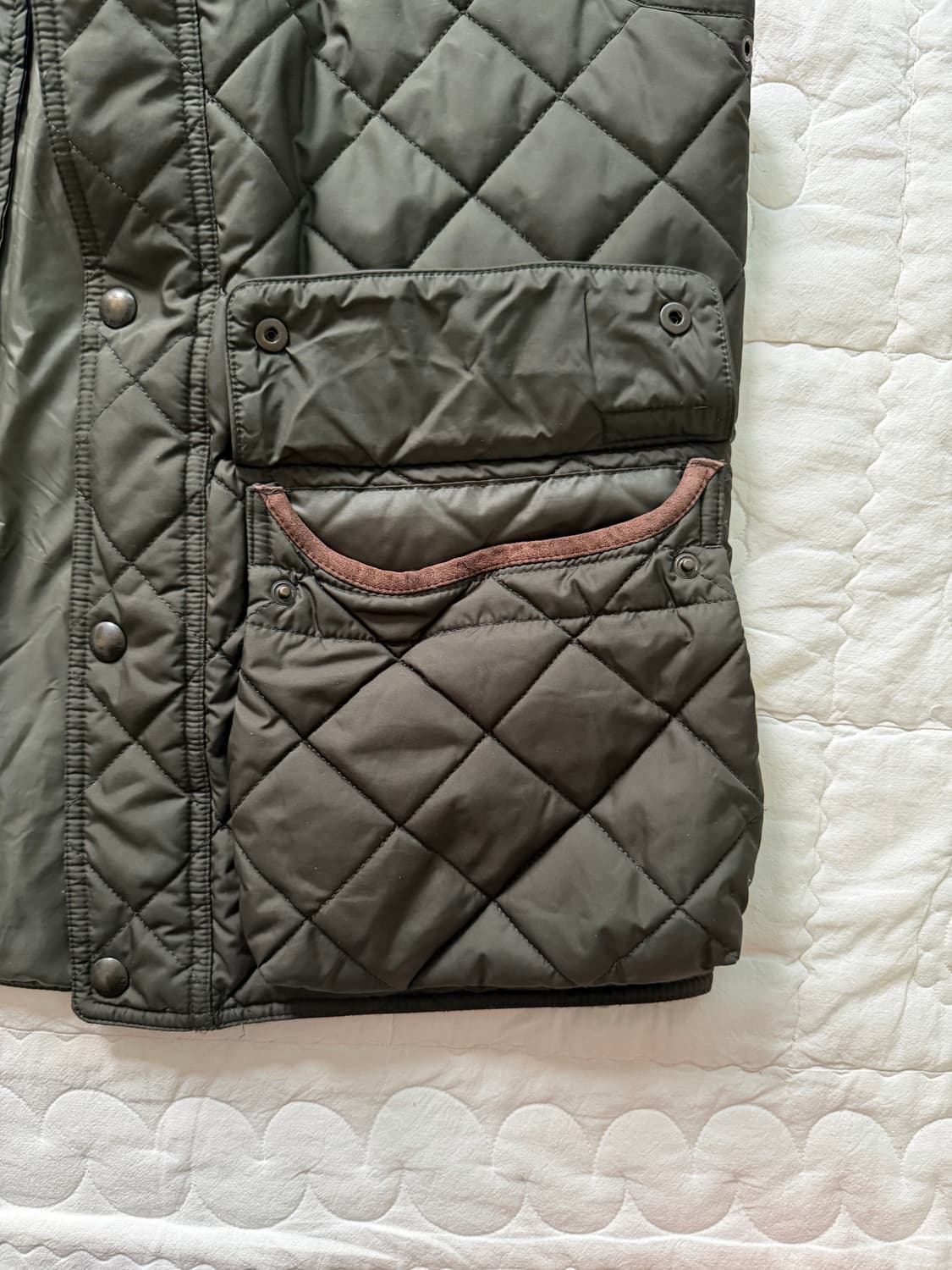 (국내매장) 폴로랄프로렌 베스트 퀄팅 송아지가죽 디테일 투포켓 자켓 상품이미지6