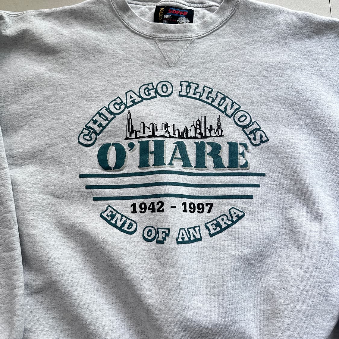 90s 빈티지 미국생산 소피 시카고 오헤어 맨투맨 XXL 상품이미지2