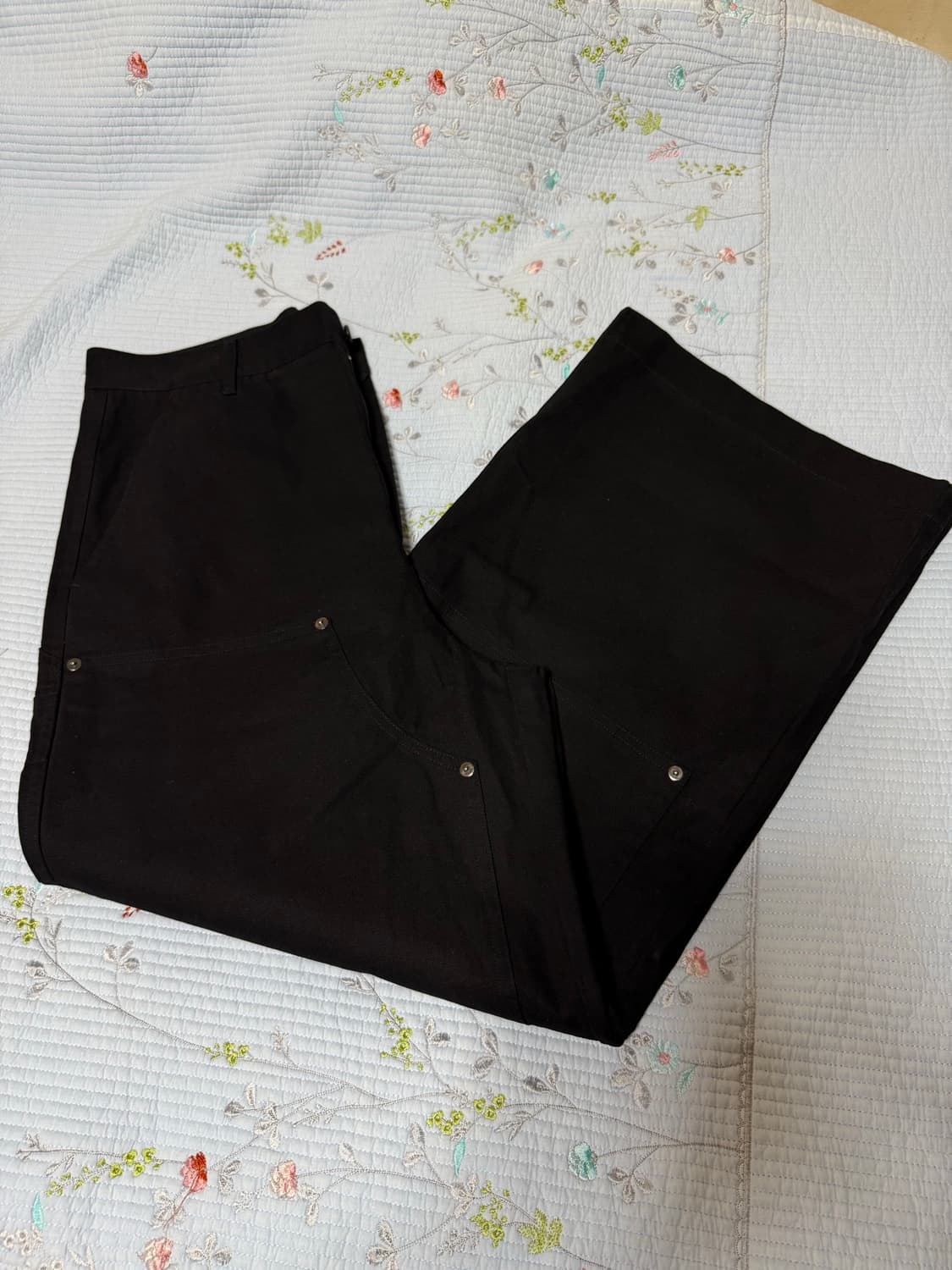 (M) 주앙옴므 더블니 카펜터 코튼 팬츠 블랙 상품이미지3