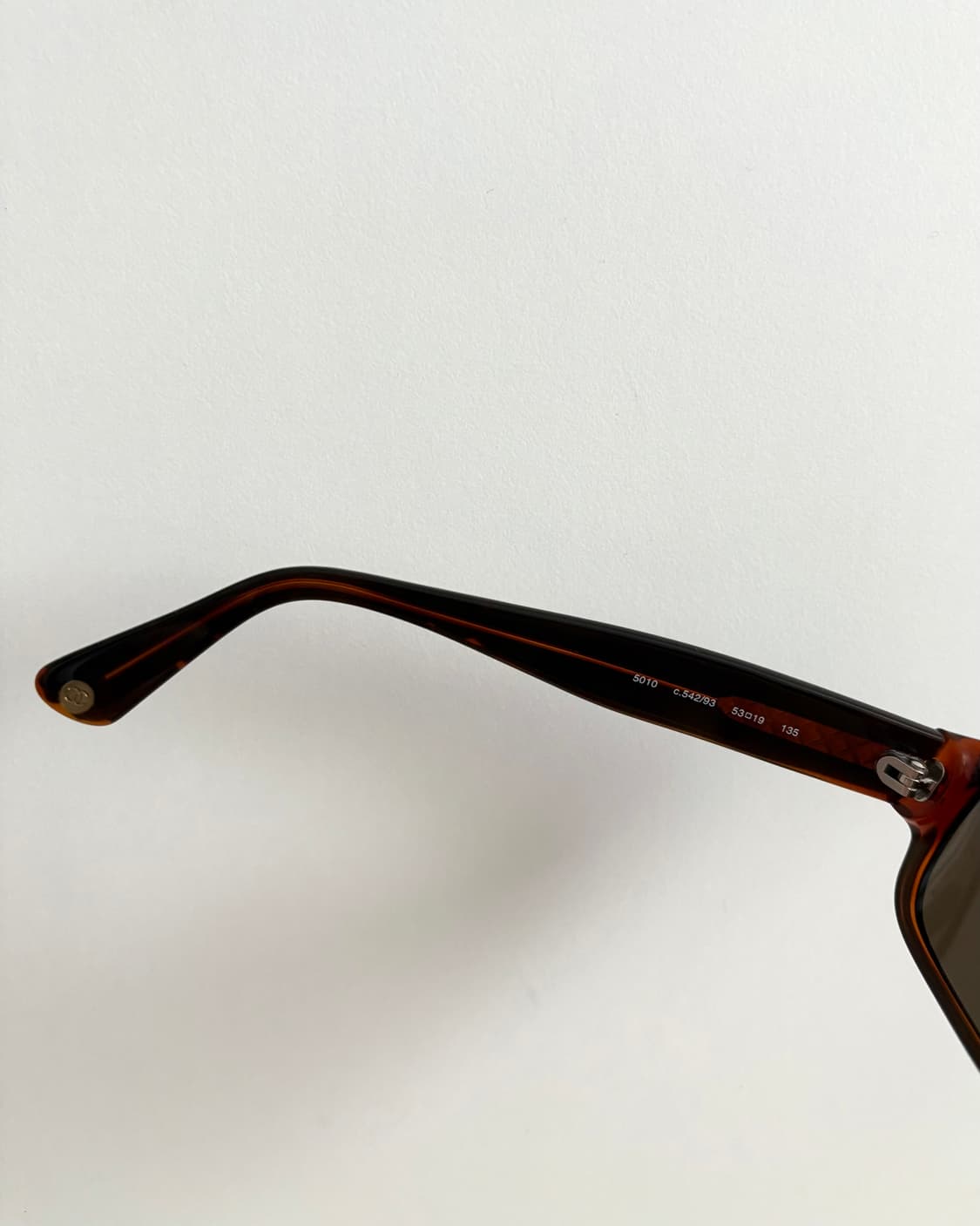 CHANEL 빈티지 샤넬 로고 마트라세 선글라스 다크브라운  상품이미지9