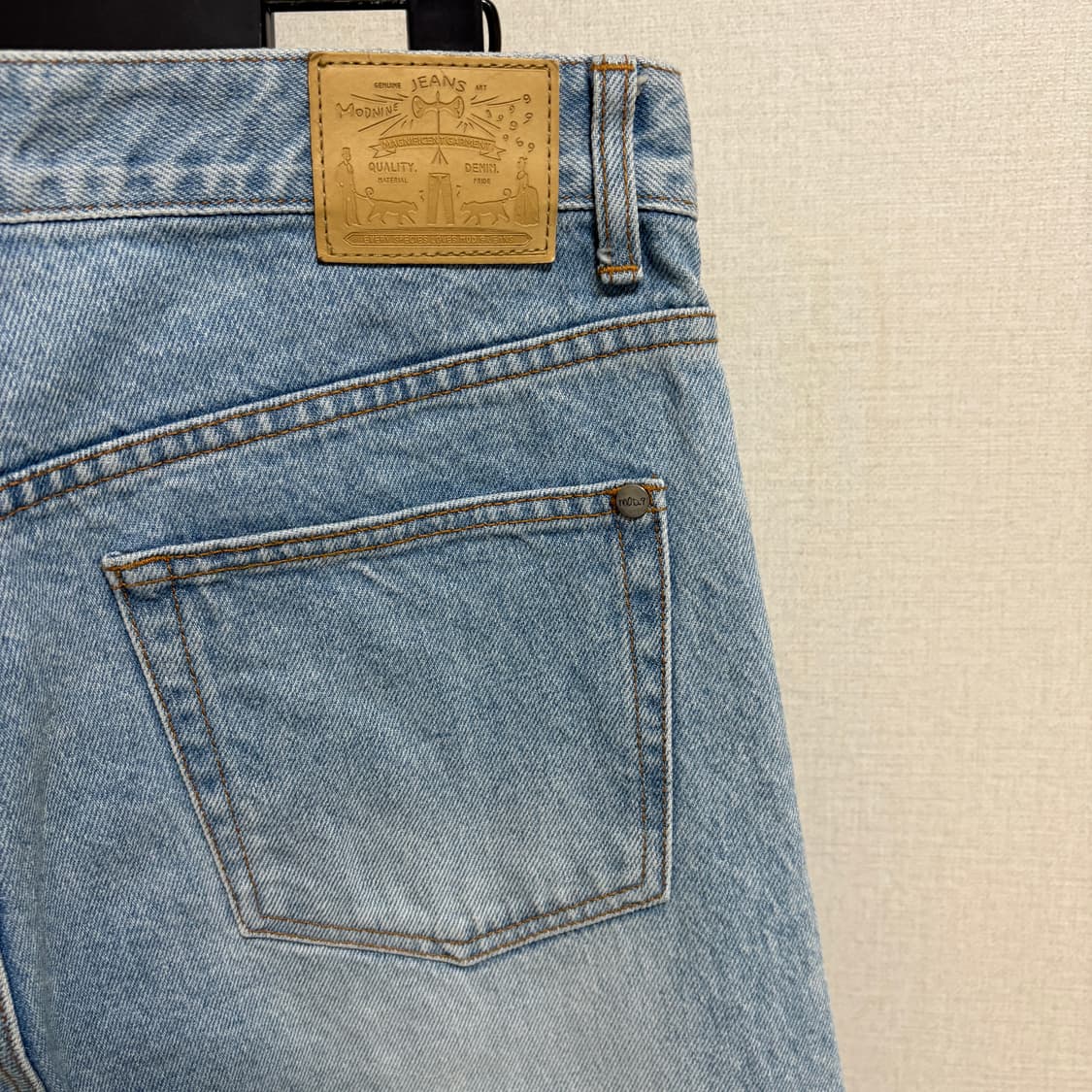 (민트급)모드나인 MOD6 세미와이드 스트레이트 데님팬츠 / 연청, 31 상품이미지7