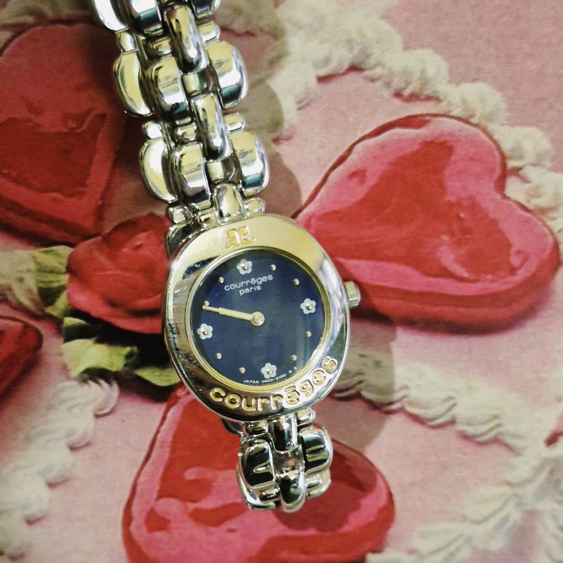 90s 꾸레쥬 스페이스 에이지 블루 꽃잎 시계 상품이미지7