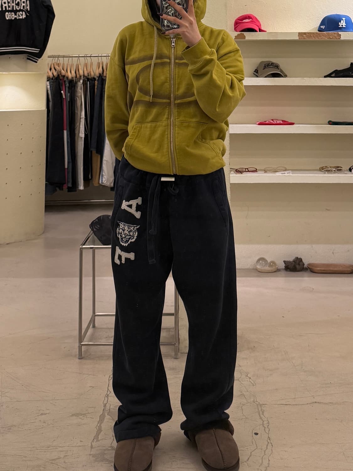 아베크롬비 로고 자수 네이비 스웻팬츠 U1588 상품이미지1