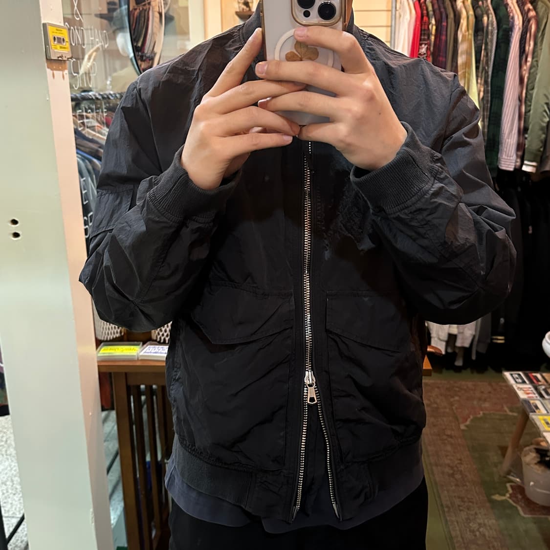 아워레가시 15ss 블랙 웨이브 패치 포켓 봄버 자켓 (50) 상품이미지4