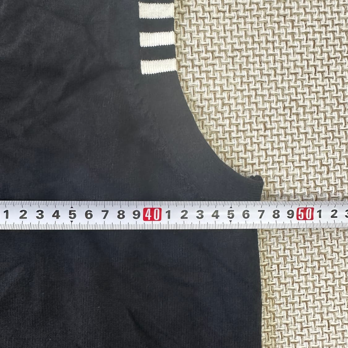 실측확인 스트라이프 니트 조끼 0428D  상품이미지4