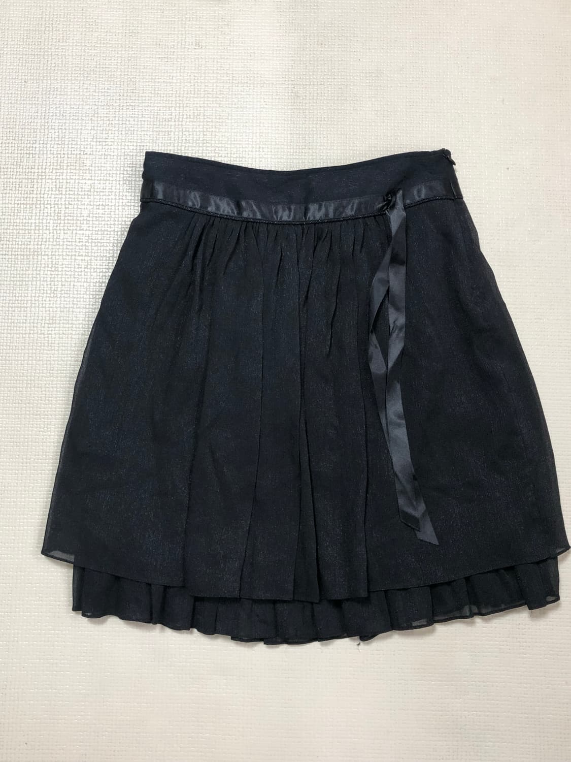 빈티지 블랙 글리터 프릴 미디 스커트 상품이미지10