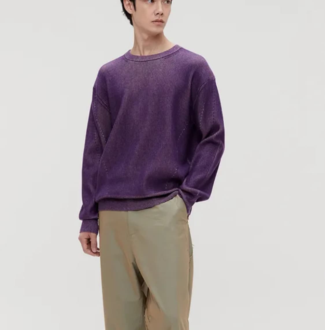 르마드 투톤 사선 라운드 니트 상품이미지10