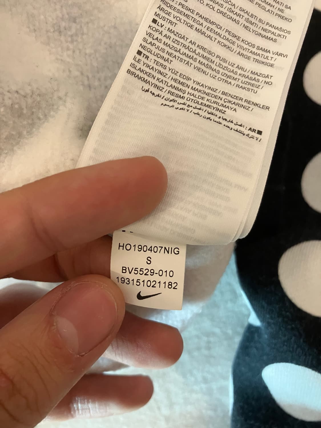 나이키 해외판 JDI 도트패턴 땡땡이 y2k 후드티 블랙 상품이미지5