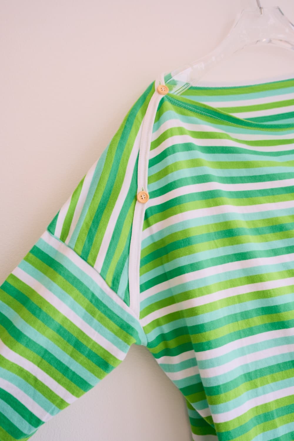 Drop shoulder stripe button top 상품이미지6