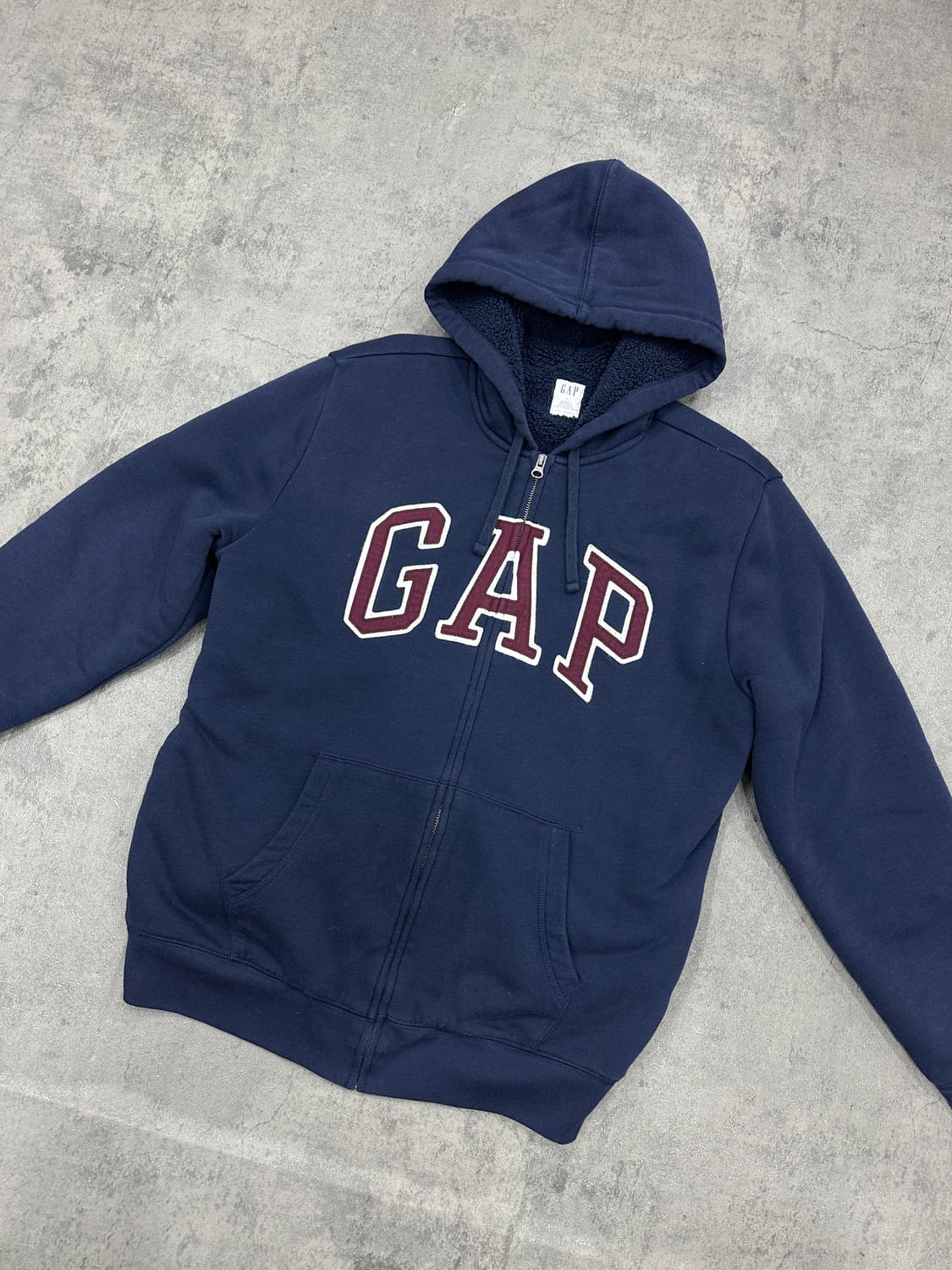 갭 보아털 네이비 후드집업L 상품이미지2