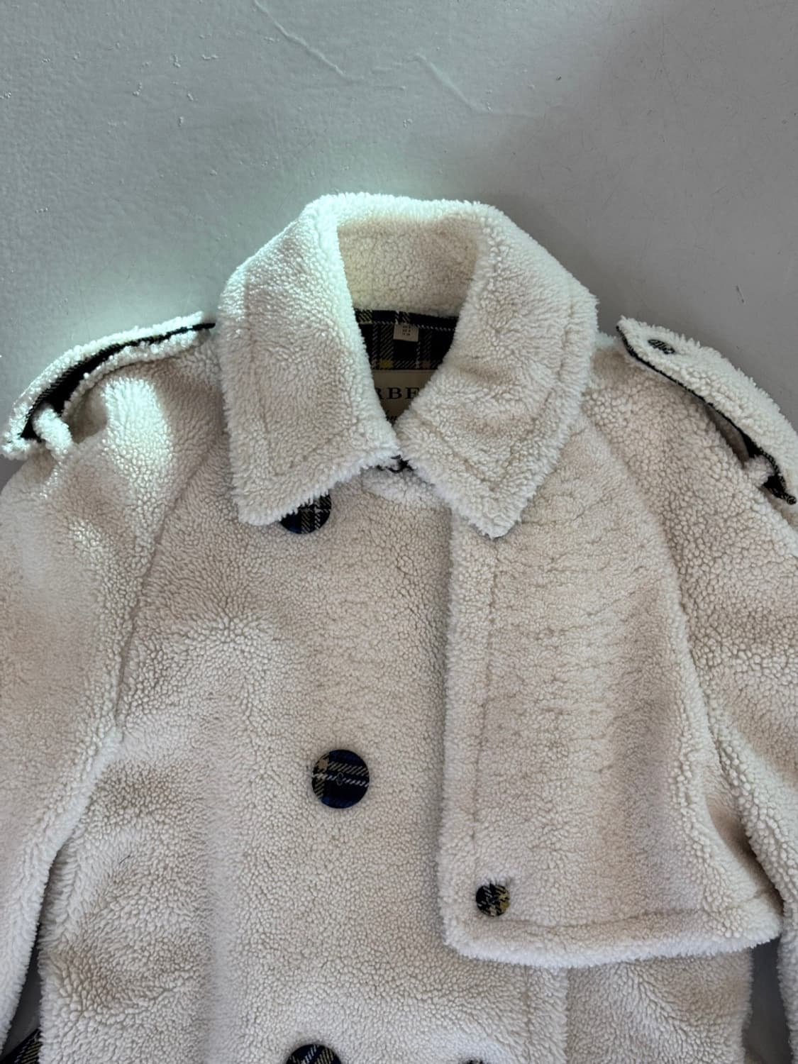 Vintage Burberry Fleece Trench Wool CT 상품이미지4